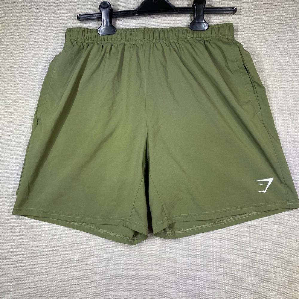 Gymshark Arrival Unlined Shorts Mens 5" Large Olive Green Athletic Training